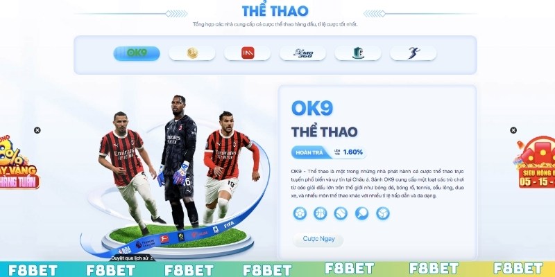 Cá độ thể thao trực tiếp với hàng nghìn giải đấu