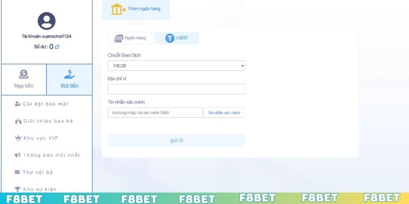 Cần lưu ý điều gì khi rút tiền từ tài khoản F8BET?
